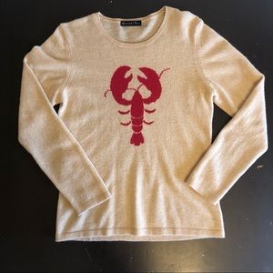 Hannah Rose 100% Cashmere Lobster Sweater